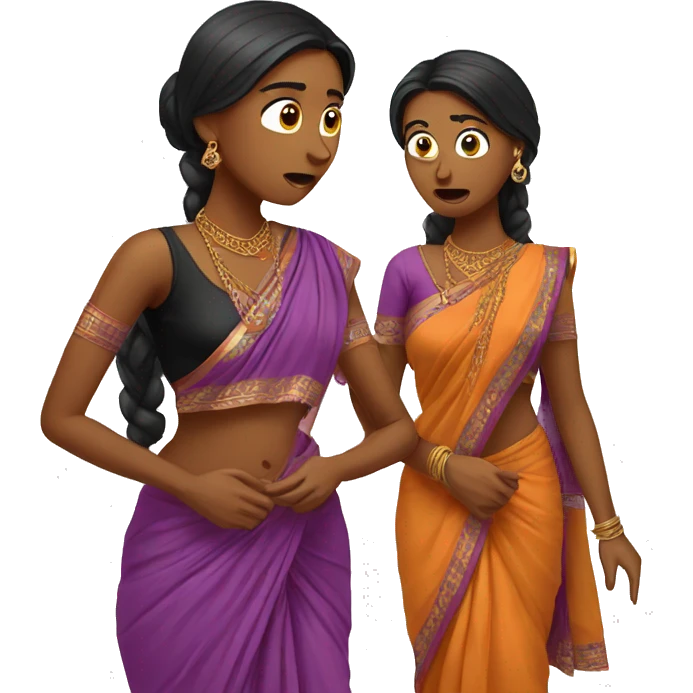 Indian saree women scared  emoji