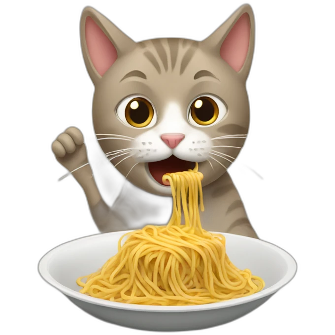 cat eating spaghetti emoji