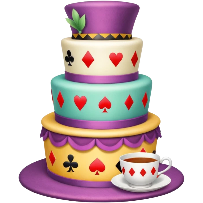 Mad hatter’s unbirthday cake emoji