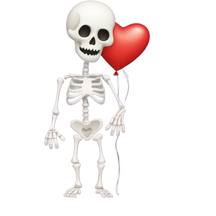 Valentines skeleton emoji