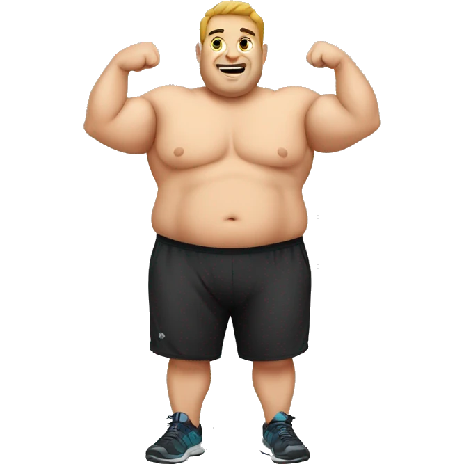 chubby male doing crossfit emoji