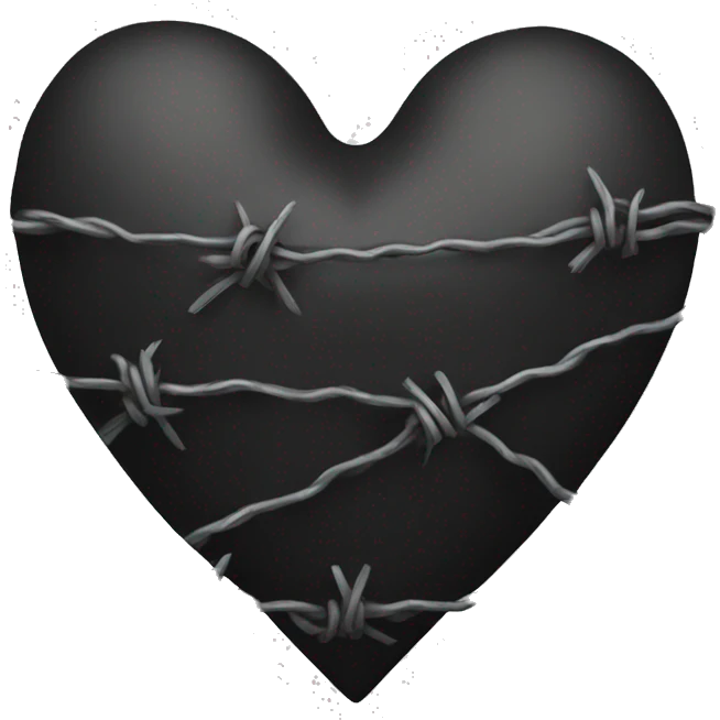 Black heart with barbed wire emoji