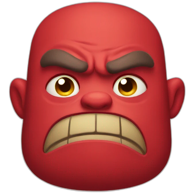 Sad red ogre emoji emoji