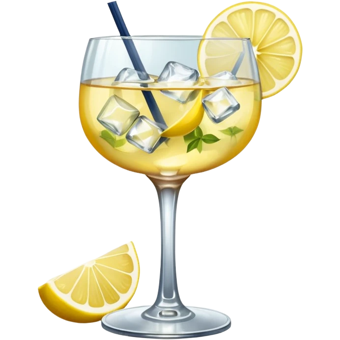Spritz St-Germain avec citron et glaçons dans un verre cocktail  emoji