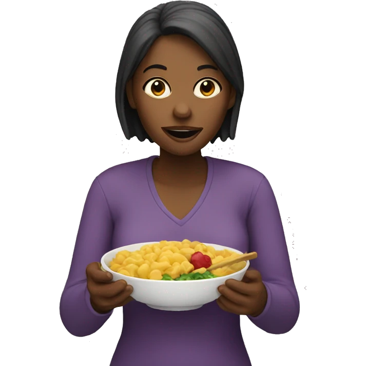 woman eating emoji
