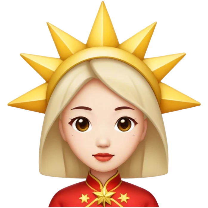 chinese lady with big star on head emoji