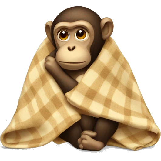 sad monkey with blanket  emoji