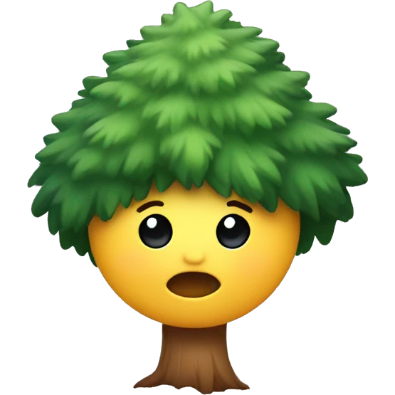 cute face hugging pine tree emoji