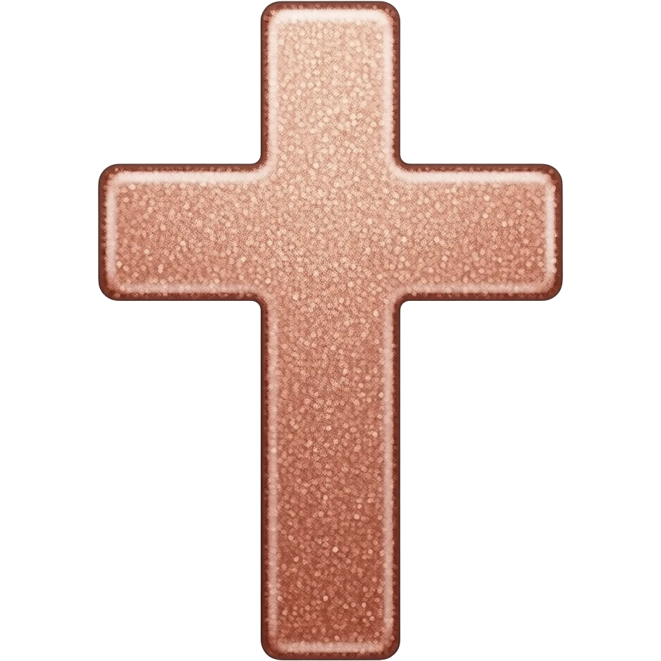 cruz sagrada rose gold  vidro brilhante  glitter emoji
