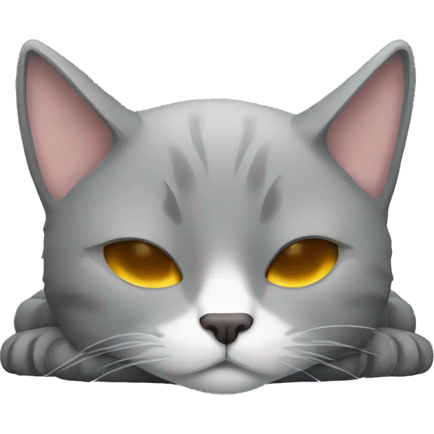 Grey cat sleeping emoji