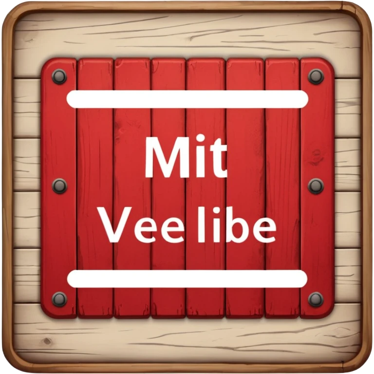 a sign with the letterin "Mit vieeel Lieeebe". emoji