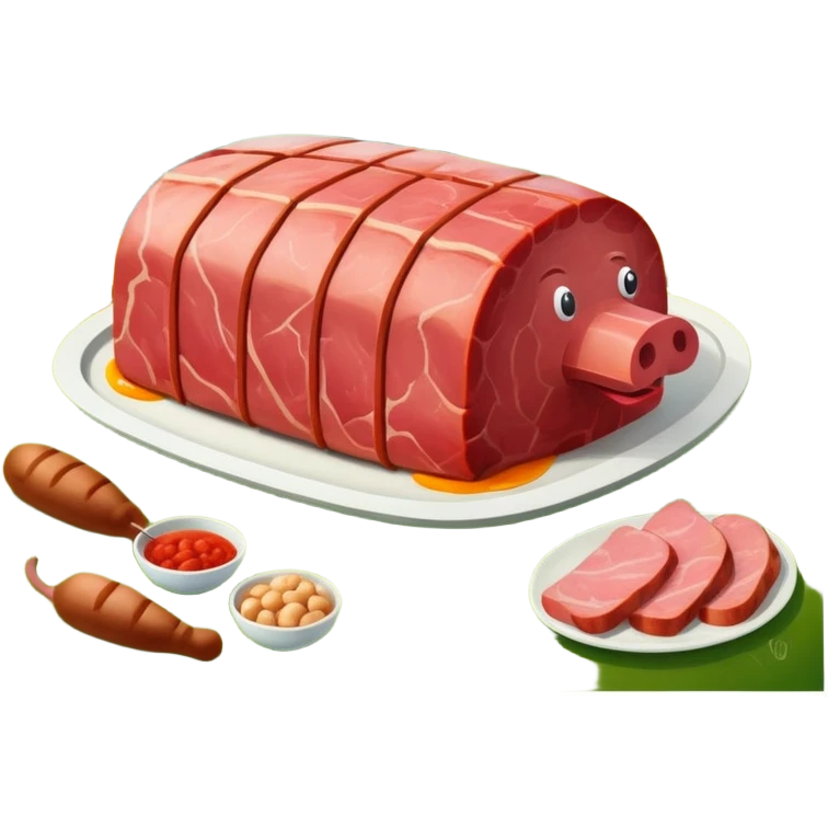 surrealist spam art meat french countryside landscape  emoji