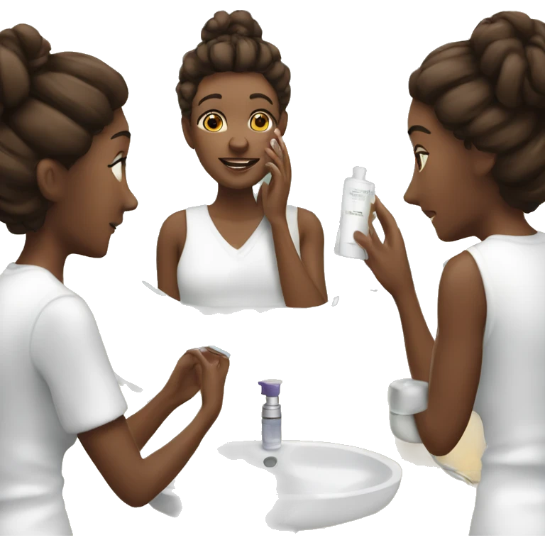 Applying skincare to your face in a mirror  emoji