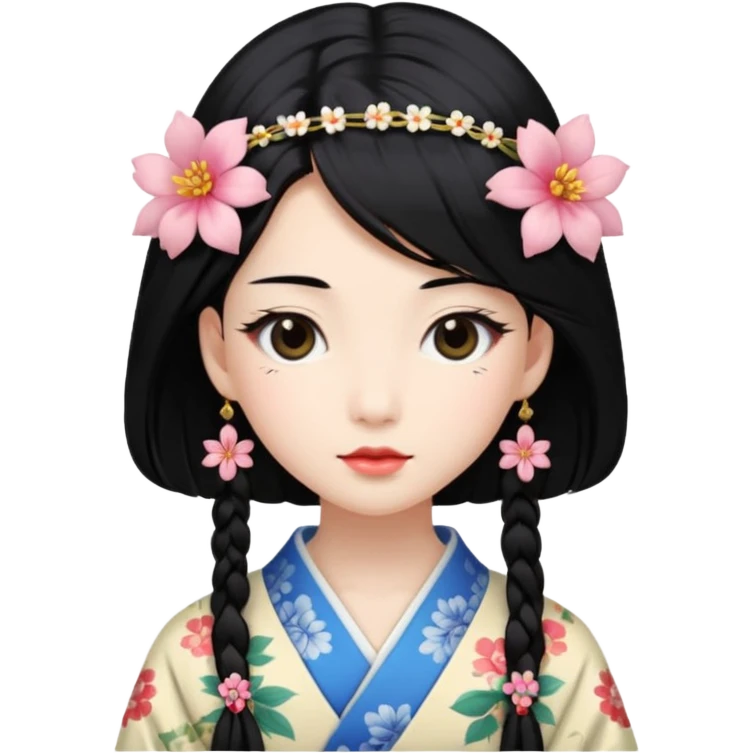 Japanese Princess with floral hairpin emoji