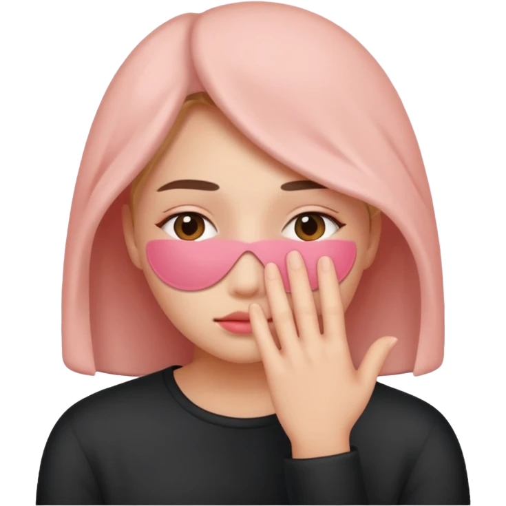 Blush hiding face  emoji