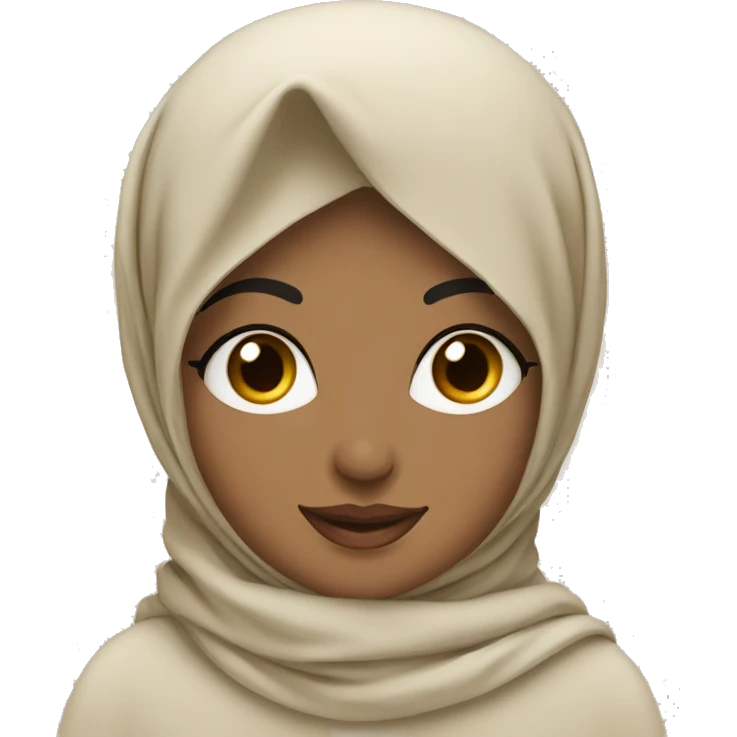 Arabic cosy girl with hijab and scarf beige emoji