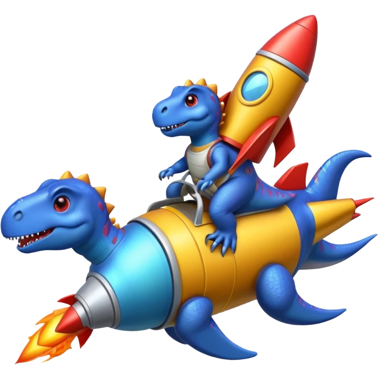 Dinosaurs with Rocket emoji