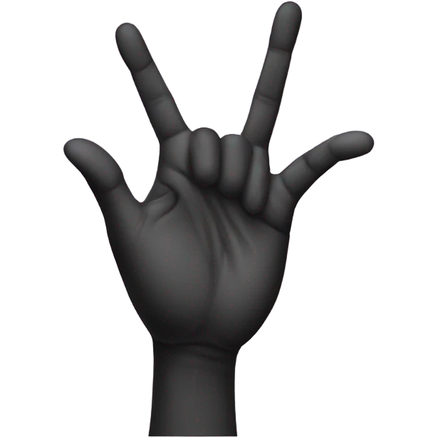 Half hand heart with 4 and  half fingers showing emoji