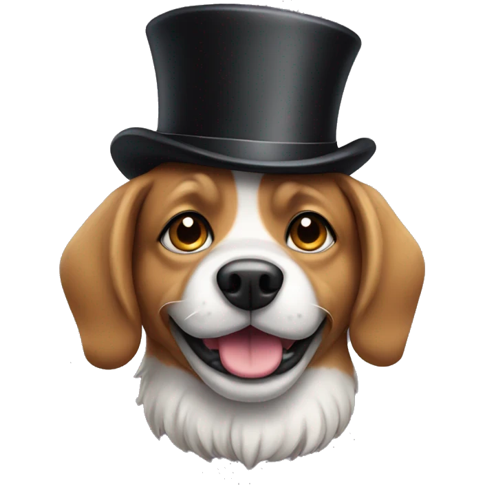 Dog with a top hat emoji
