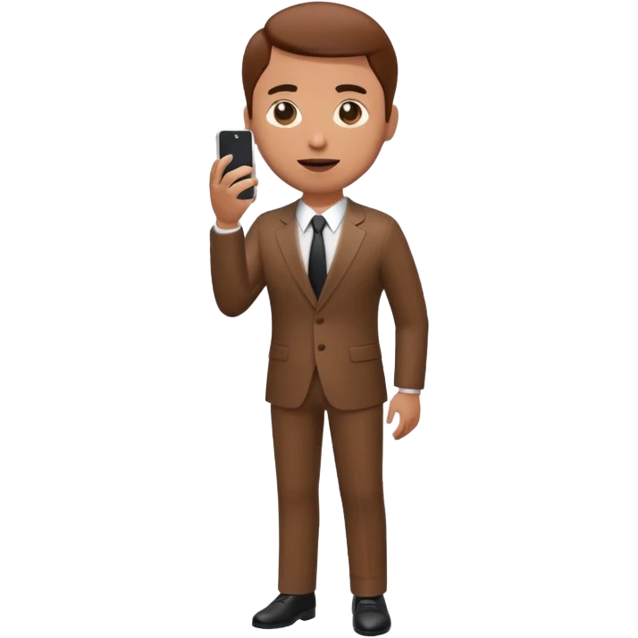 A 3D full body MNC Employee bitmoji talking on mobile with someone emoji