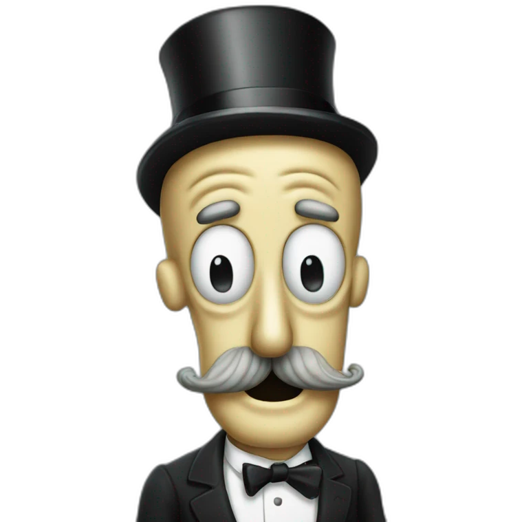 Squidward with Charlie Chaplin mustache emoji