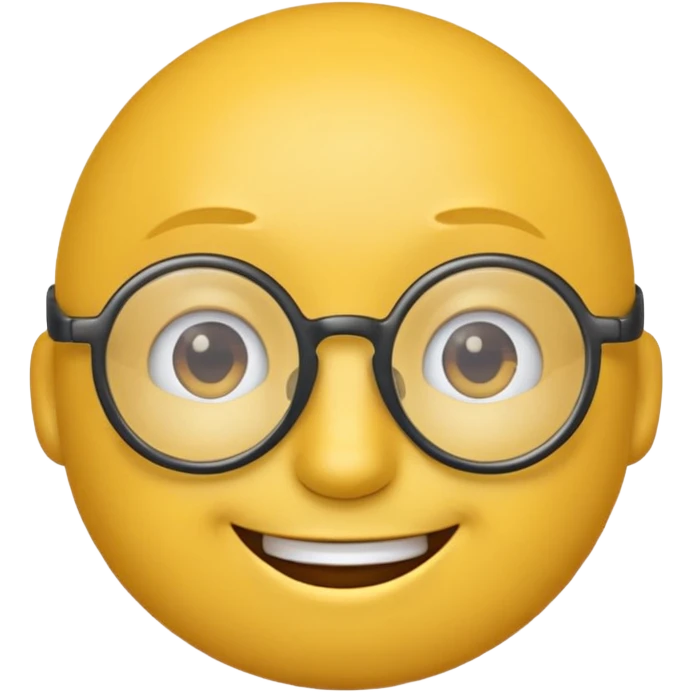 An emoji head with glasses based on the provided photo, variation 1. emoji