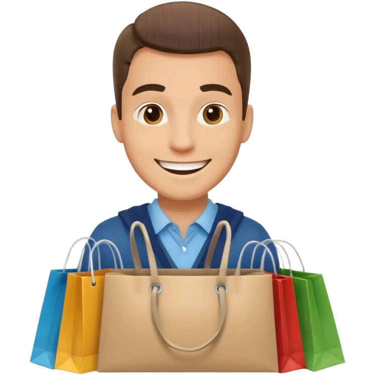 The man with the shopping bags emoji