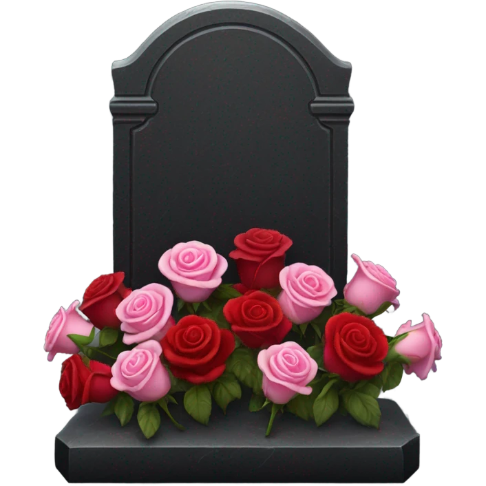 black grave with roses emoji
