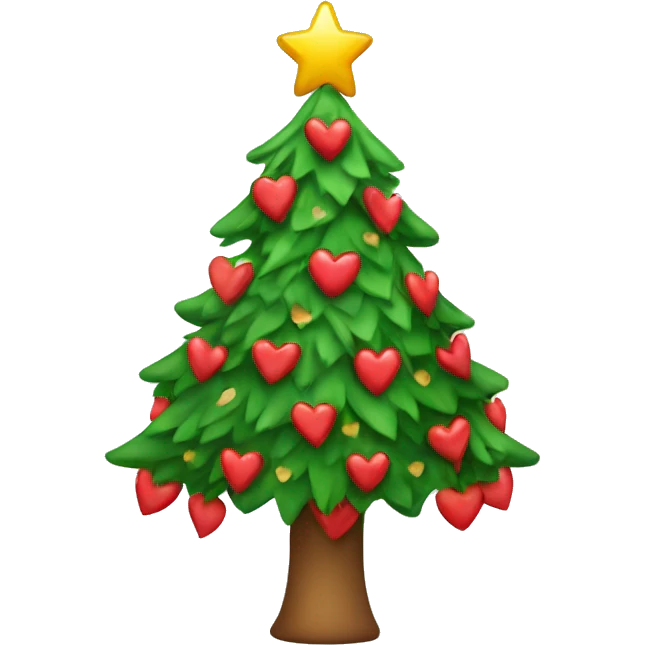 Christmas tree with corazones emoji