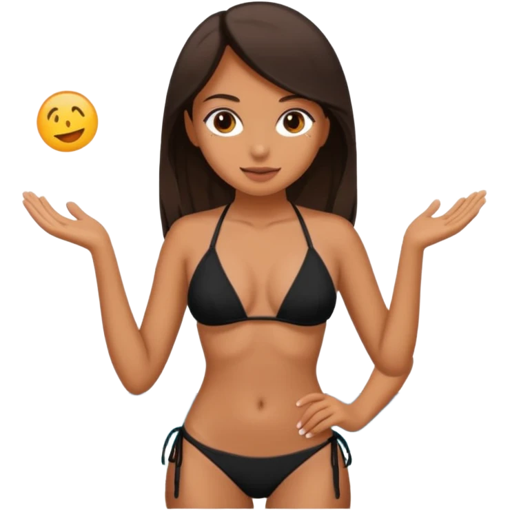 Sexy black bikini gurl emoji