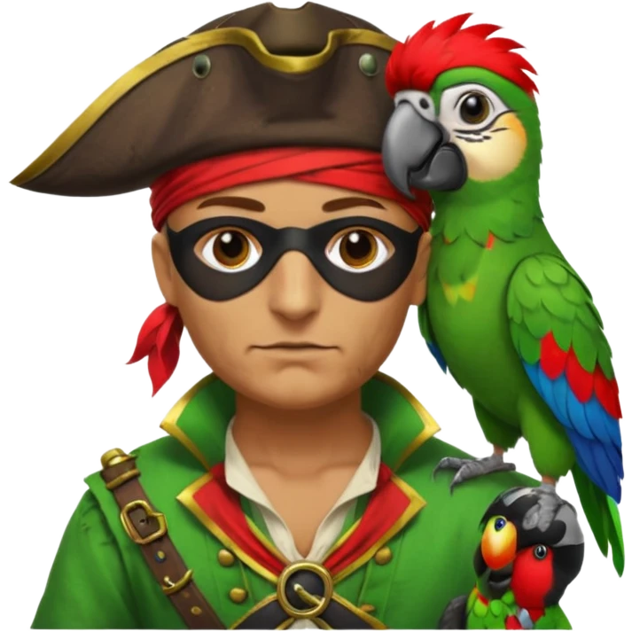 pirate and parrot emoji