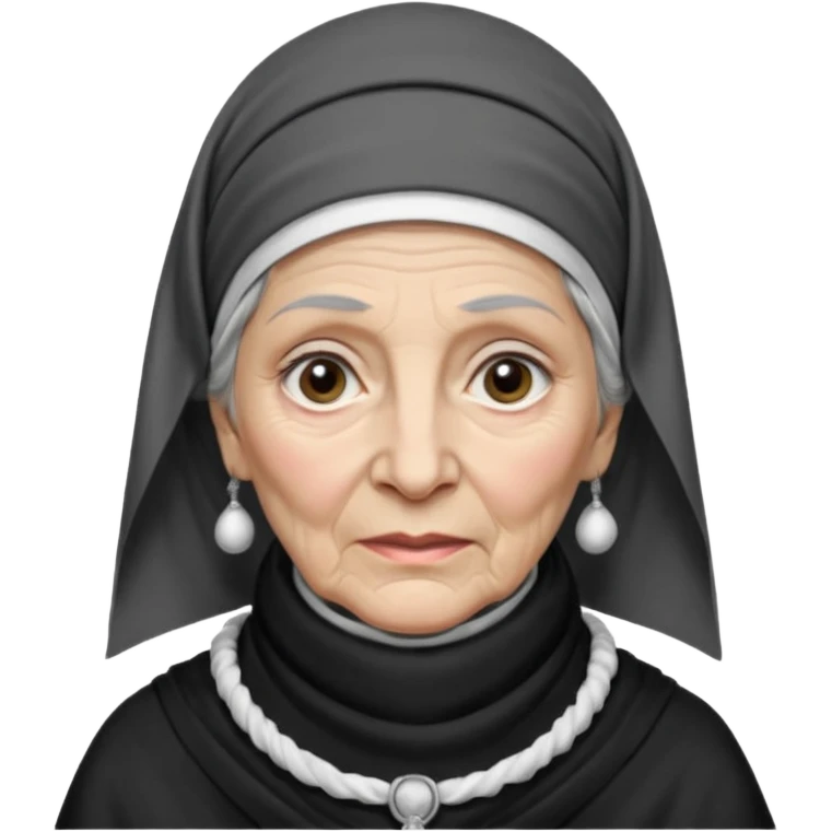 orthodox jewish woman with kerchief tied by neck circa. 1890 make into greyscale elderly emoji