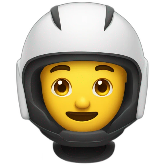 hombre con casco negro sorprendido emoji