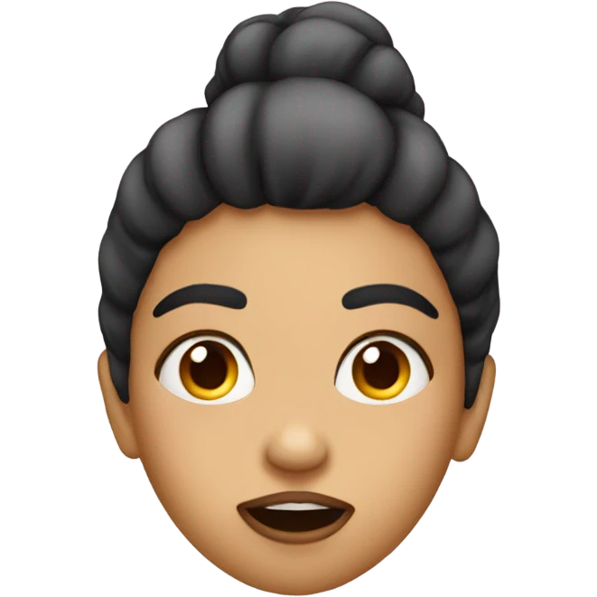 woman sticking tongue out and making crossed eyes looking up emoji