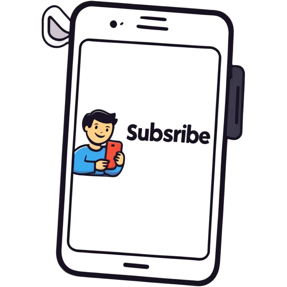 Content creator asking to like and subscribe emoji