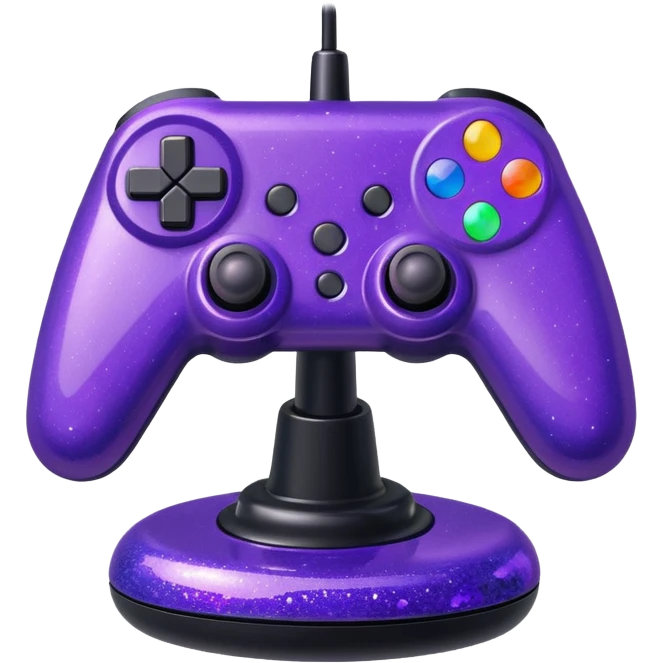 glitter purple and joystick emoji