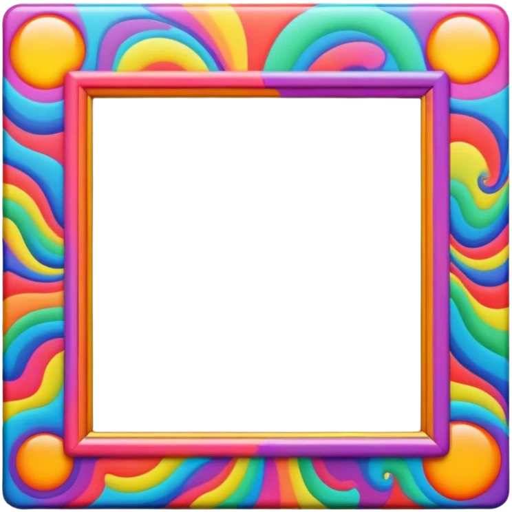 Psychedelic colored photo frame emoji