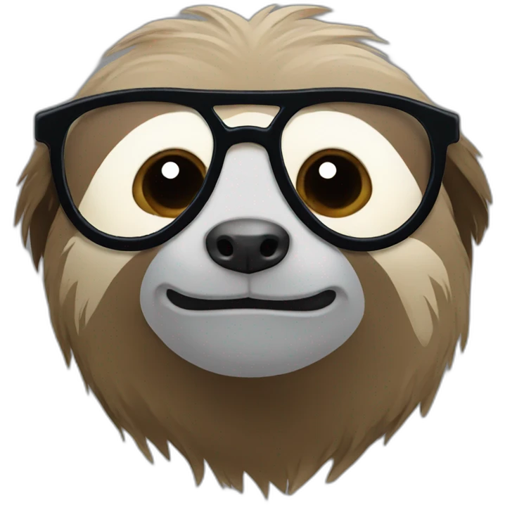 nerdy sloth face emoji