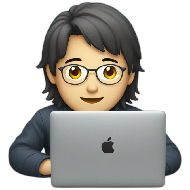 japanese software engineer with macbook emoji