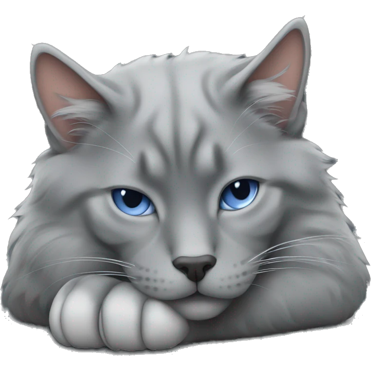 Sleeping nebelung cat emoji