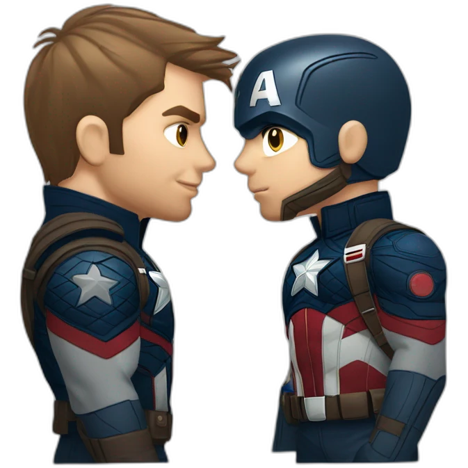 Captain america kissing winter soldier emoji