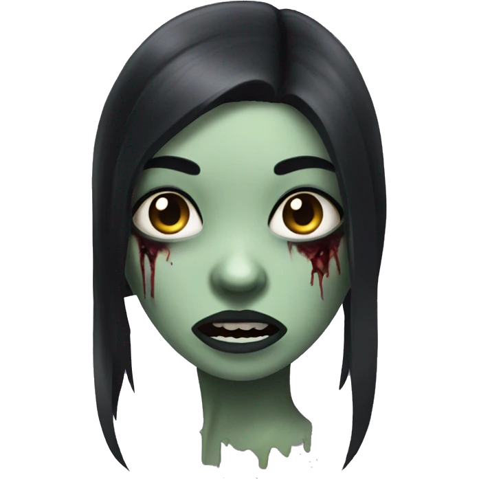 girl zombie with black hair emoji