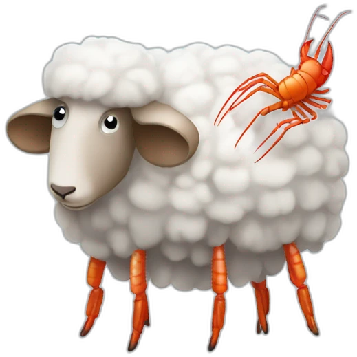 Un mouton avec une langouste emoji