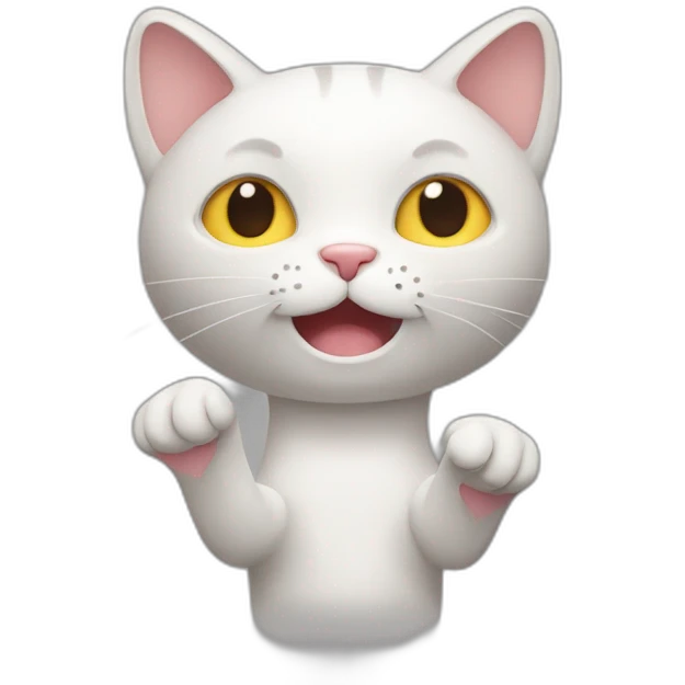 A cat with big human hands emoji