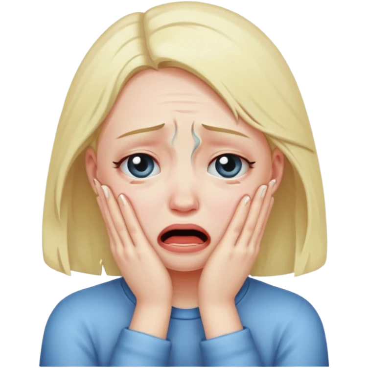 Girl chocking herself crying  emoji