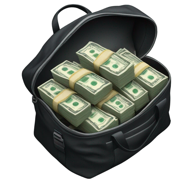 Stacks of money in a duffel bag  emoji