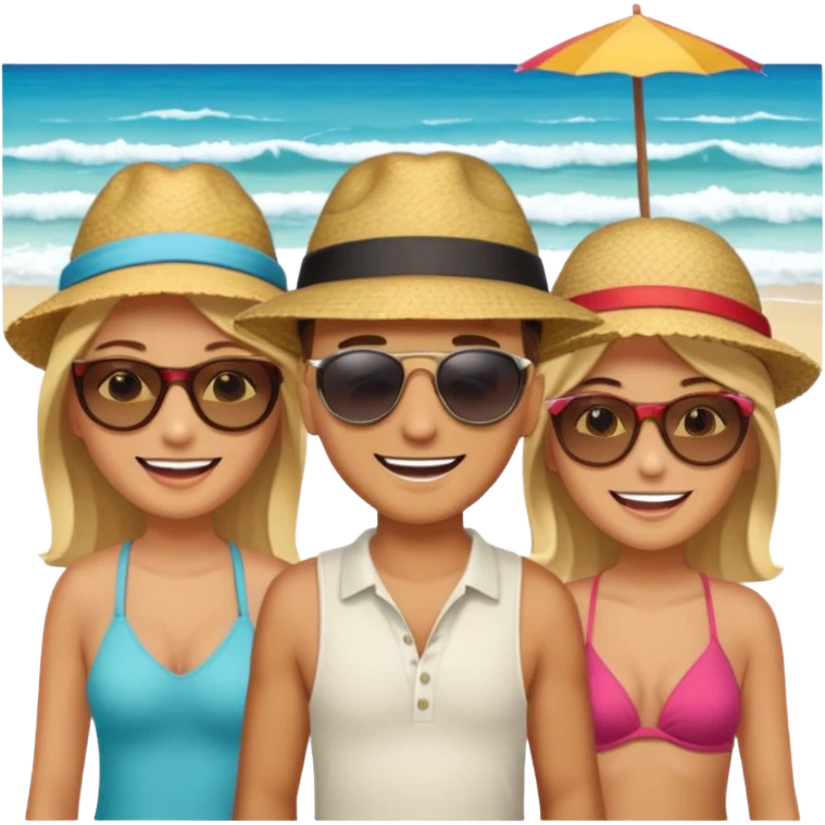 Beach, friends emoji