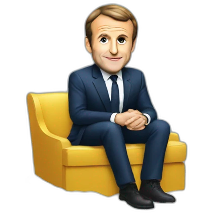 Emmanuel macron sitting in a snow-globe emoji