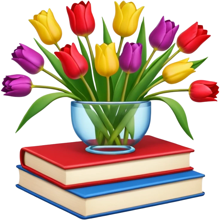 books and tulips emoji