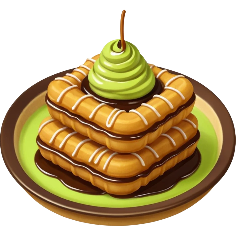 mini churros chocolate and matcha topping sauce emoji